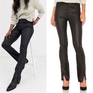 Free People Spellbound Black Coated Bootcut Jeans NWT 24